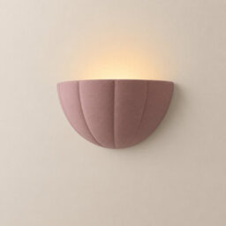 Valuelights Leonardo Dusky Pink Ceramic Scallop Flush Wall Sconce Light - thumbnail 3