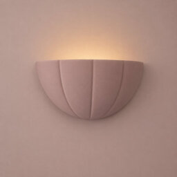 Valuelights Leonardo Dusky Pink Ceramic Scallop Flush Wall Sconce Light - thumbnail 4