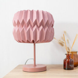 Valuelights Bett Pink Metal Table Lamp With Origami Paper Fold Lampshade Living Room Bedside Light - Bulb Included - thumbnail 4