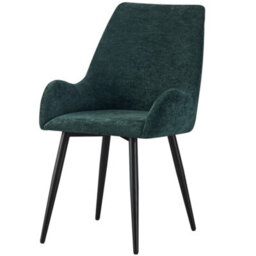 Mof Modern Upholstered Dining Chairs With Armrests  Set Of 6 Fabric Accent Chairs With Black Metal Legs Green X6 - thumbnail 4