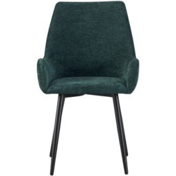 Mof Modern Upholstered Dining Chairs With Armrests  Set Of 6 Fabric Accent Chairs With Black Metal Legs Green X6 - thumbnail 3
