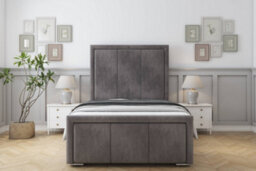 "Sloomy Lancaster Slate Naples Bed Frame With 50"" Upholstered Headboard 6' Super King" - thumbnail 1