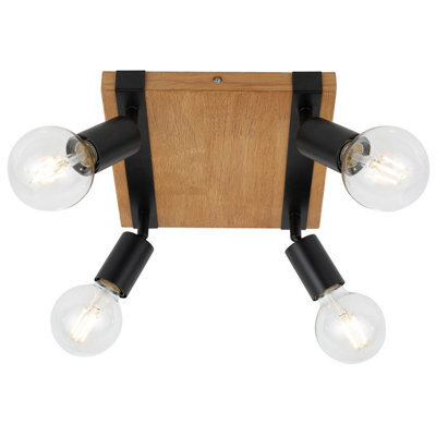 Luminosa Lighting Luminosa Molini Ceiling Spotlight Clusters Black, Wood 4Xe27 - image 1