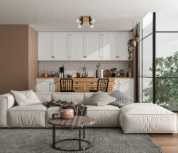 Luminosa Lighting Luminosa Molini Ceiling Spotlight Clusters Black, Wood 4Xe27 - thumbnail 3