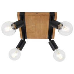 Luminosa Lighting Luminosa Molini Ceiling Spotlight Clusters Black, Wood 4Xe27 - thumbnail 1