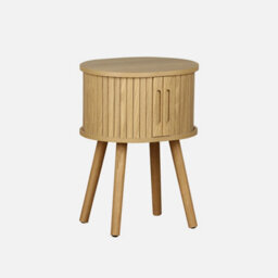 Sweeek - Scandinavian Bedside Table Wood Decor 2 Sliding Doors Legacy Natural 40X34X54.8 Cm - thumbnail 1