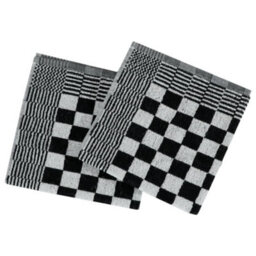 Berkfield 20 Piece Towel Set Black And White Cotton - thumbnail 7