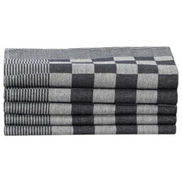Berkfield 20 Piece Towel Set Black And White Cotton - thumbnail 5