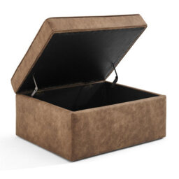 Furniturebox Uk Jasper Brown Faux Leather Storage Footstool - thumbnail 3
