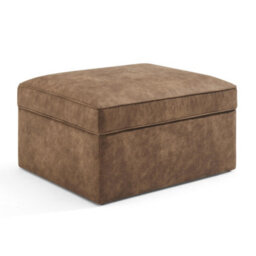 Furniturebox Uk Jasper Brown Faux Leather Storage Footstool - thumbnail 2