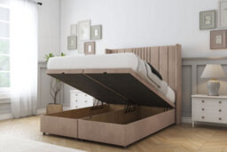 "Sloomy Hargrave Mink Naples Ottoman Bed Base With 54"" Wingback Headboard 3' Single" - thumbnail 2
