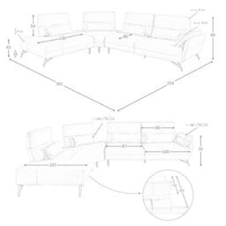 Angel Cerda Luxurious Left Chaise Longue Sofa In Sand Leather - thumbnail 7
