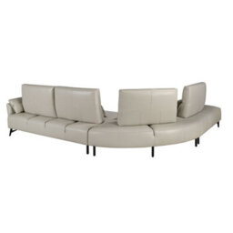 Angel Cerda Luxurious Left Chaise Longue Sofa In Sand Leather - thumbnail 6