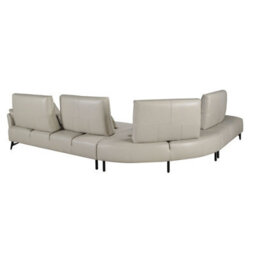 Angel Cerda Luxurious Left Chaise Longue Sofa In Sand Leather - thumbnail 5