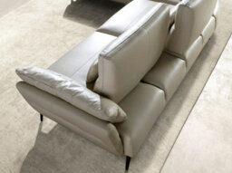 Angel Cerda Luxurious Left Chaise Longue Sofa In Sand Leather - thumbnail 4
