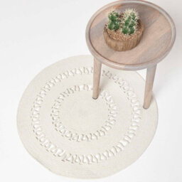 Homescapes Natural Crochet Braided Rug 90Cm Round - thumbnail 2
