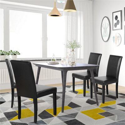 Yaheetech 4Pcs Black Dining Chair High Back Padded With Rubber Wood Legs - image 1