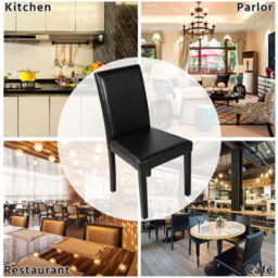 Yaheetech 4Pcs Black Dining Chair High Back Padded With Rubber Wood Legs - thumbnail 7