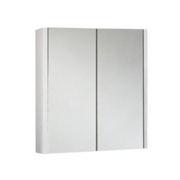 Homestylestore White Wall Mounted 2 Mirrored Door Bathroom Cabinet 617 X 650mm - thumbnail 1