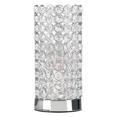 Valuelights Ducy Modern Chrome And Clear Acrylic Jewel Cylinder Touch Table Lamp - image 1