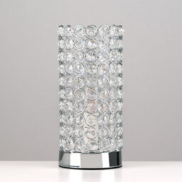 Valuelights Ducy Modern Chrome And Clear Acrylic Jewel Cylinder Touch Table Lamp - thumbnail 4