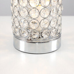Valuelights Ducy Modern Chrome And Clear Acrylic Jewel Cylinder Touch Table Lamp - thumbnail 3