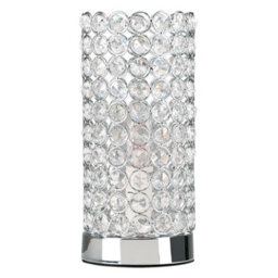 Valuelights Ducy Modern Chrome And Clear Acrylic Jewel Cylinder Touch Table Lamp - thumbnail 2