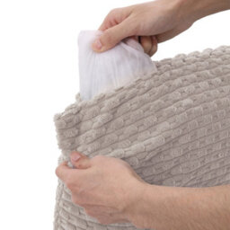 Living And Home Plush Throw Pillow With Pillow Insert Beige 45Cm X 45Cm - thumbnail 6