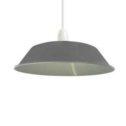 Retro Grey Metal Open Style Lamp Shade Diy Hanging Pendant Light Fixture Replacement - thumbnail 1