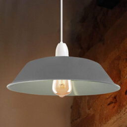 Retro Grey Metal Open Style Lamp Shade Diy Hanging Pendant Light Fixture Replacement - thumbnail 4