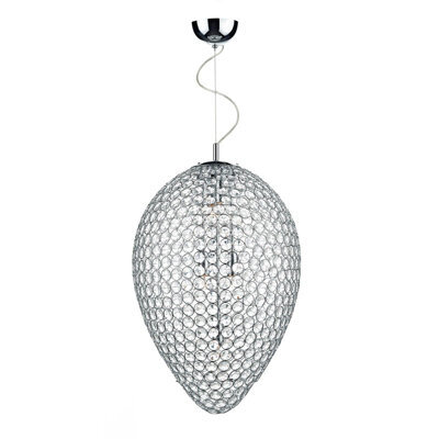 The Lighting Studio Frost 5 Light Pendant Polished Chrome And Clear Faceted Crystal - image 1