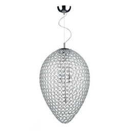The Lighting Studio Frost 5 Light Pendant Polished Chrome And Clear Faceted Crystal - thumbnail 1