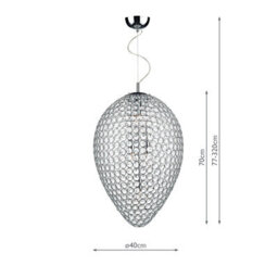 The Lighting Studio Frost 5 Light Pendant Polished Chrome And Clear Faceted Crystal - thumbnail 8