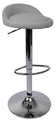 Gaor Adjustable Grey Breakfast Bar Stool - Faux Leather.