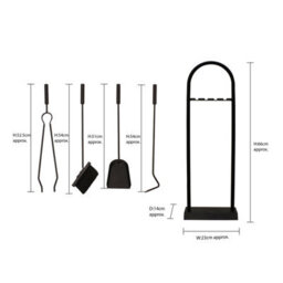 JVL Lambeth Fireside Companion Set Shovel Brush Poker Tongs 4 Piece Fire Accessory - thumbnail 9