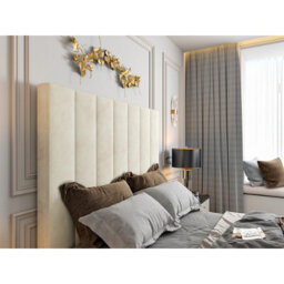 Vogue Upholstered Soft Velvet Line  Cream Tv Bespoke Bed Frame - thumbnail 3