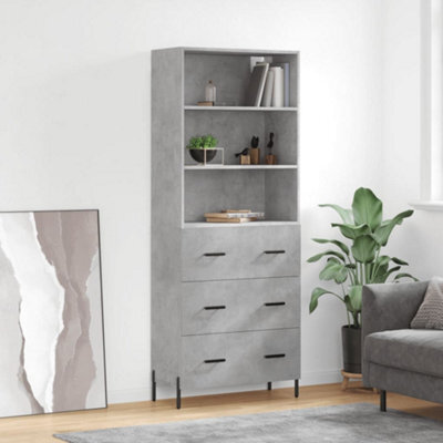 Berkfield Highboard Concrete Grey 69.5X34X180 Cm Engineered Wood - image 1