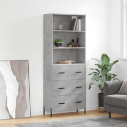 Berkfield Highboard Concrete Grey 69.5X34X180 Cm Engineered Wood - thumbnail 1