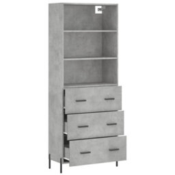 Berkfield Highboard Concrete Grey 69.5X34X180 Cm Engineered Wood - thumbnail 4