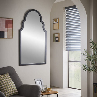 The Online Mirror Shop Wall Mirror Casablanca Arched Shape With Black Frame For Hanging In Living Room, Bedroom- H 104Cm X W 60Cm X D 4Cm - image 1