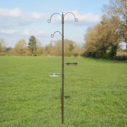Divchi Bird Feeder With 2 Dishes, Bird Feeders Hanging Station, Bird Feeder Pole, Bird Feeding Station - thumbnail 2