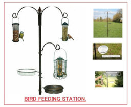 Divchi Bird Feeder With 2 Dishes, Bird Feeders Hanging Station, Bird Feeder Pole, Bird Feeding Station - thumbnail 1