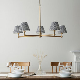 Loops Stunning 2 Pack Aged Brass Pendant Lights With Pearl Grey Shades - thumbnail 3