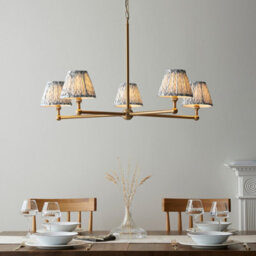 Loops Stunning 2 Pack Aged Brass Pendant Lights With Pearl Grey Shades - thumbnail 2