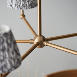Loops Stunning 2 Pack Aged Brass Pendant Lights With Pearl Grey Shades - thumbnail 5