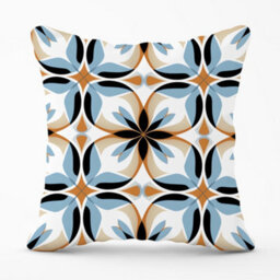 Warren Reed Designer White Brown And Blue Geometric Pattern Cushions 60Cm X 60Cm - thumbnail 1