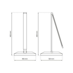 Milagro Vario Designer Black Desk Lamp Wireless Phone Charging Adjustable Dimmable Great For Home Office - thumbnail 3