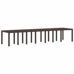 Berkfield Garden Dining Set 17 Pcs Brown Polt Rattan - thumbnail 4
