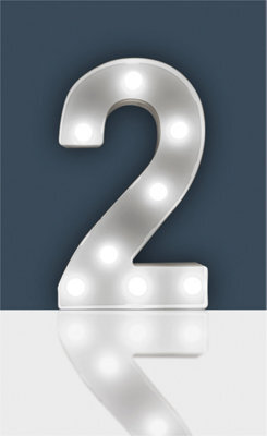 St Helens Home And Garden Battery Operated 3D Led Number 2 Light - image 1