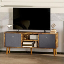 Tv Unit Stand Cabinet Media Console Storage Shelving - thumbnail 3